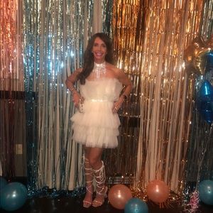 Size 9 Azalea Wang Deena Silver Wrap Rhinestone